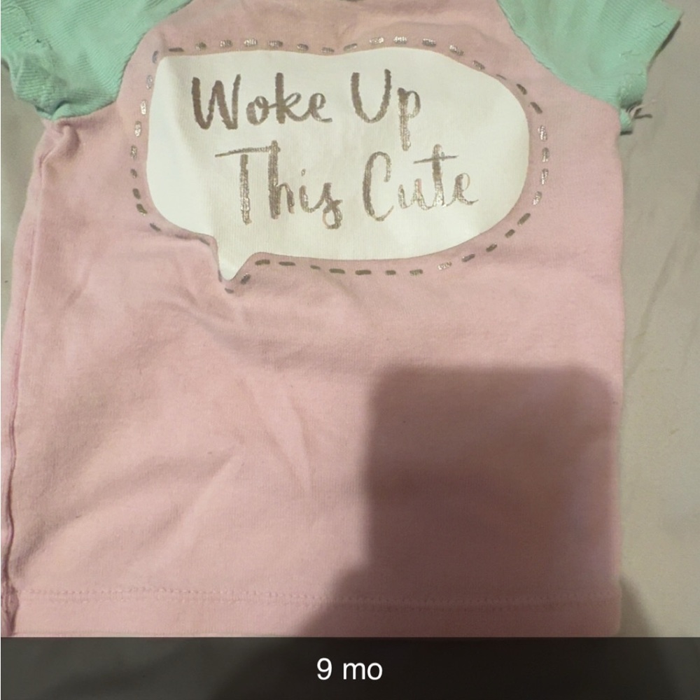 Pink and Mint Baby Onesie